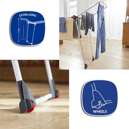 Vileda étendoir à linge Infinity Flex 30 mètres séchoir extensible gris-3