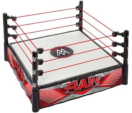 Mattel WWE set de jeu ring de catch avec étiquettes RAW et Main Event-3