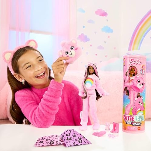 Mattel Barbie Cutie Reveal poupée Bisounours rose - poupée surprise-2