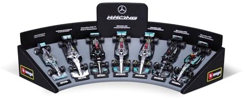 Coffret cadeau deluxe F1 Mercedes AMG avec support d’exposition voiture de course 1:43