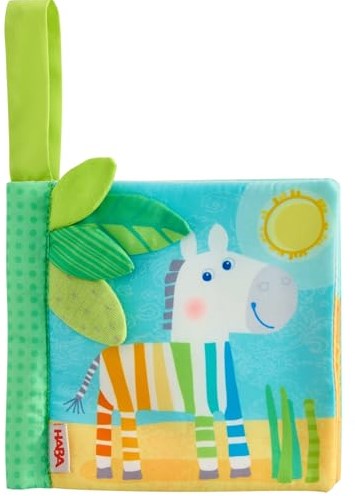 Haba livre en tissu zèbre livre bébé jouet doux interactif Haba Stoffen Boek Zebra