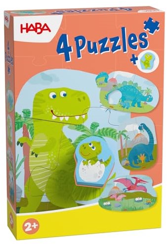 Haba jouet puzzle - Dinosaures, 4 premiers puzzles pour enfants