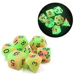 Foam Brain Games dés glow in the dark mangue RPG set
