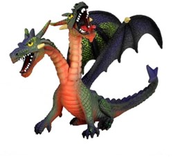 Bullyland figurine de jeu dragon double-tête vert jouet fantastique 13 cm