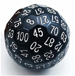 Foam Brain Games dé 45mm D100 noir - jouet éducatif