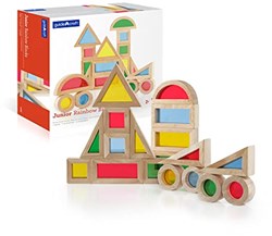 Guidecraft blocs de construction en bois arc-en-ciel - set jouet 20 pièces