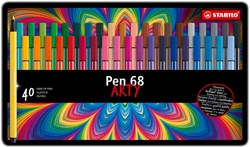 Stabilo feutres set - Pen 68 boîte métal 40 couleurs premium