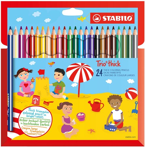 Stabilo 24 crayons de couleur stabilo trio dik 203/24-2
