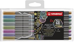 STABILO Pen 68 metallic - étui à crayons feutre de qualité supérieure avec 8 couleurs
