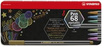 Stabilo feutre premium métallique - étui en métal avec 8 couleurs