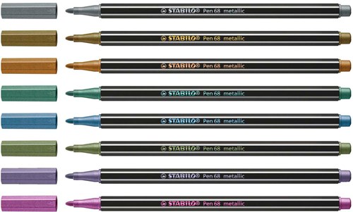 Stabilo feutre premium métallique - étui en métal avec 8 couleurs-3