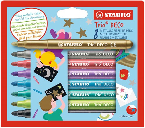 STABILO feutres métallisés étui 8 couleurs - pointe extra large-3
