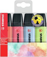 STABILO BOSS ORIGINAL Pastel - Markeerstift - Set 4 Stuks