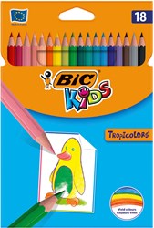 BIC crayons de couleur Tropicolors lot de 18 pour enfants