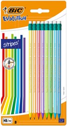BIC crayons avec gomme - lot de 8 - crayons graphite colorés