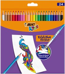 BIC Kids crayons de couleur effaçables - 24 pièces - set de coloriage enfants