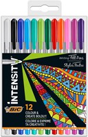 BIC Feutres fins pastel set - 12 couleurs - Intensity stylos créatifs