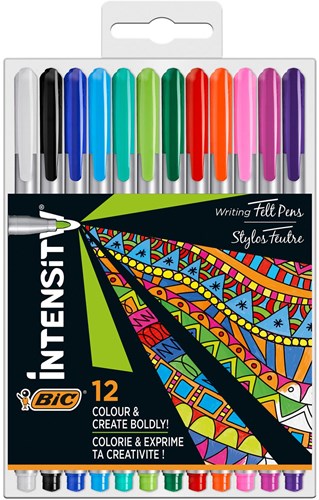 BIC Feutres fins pastel set - 12 couleurs - Intensity stylos créatifs
