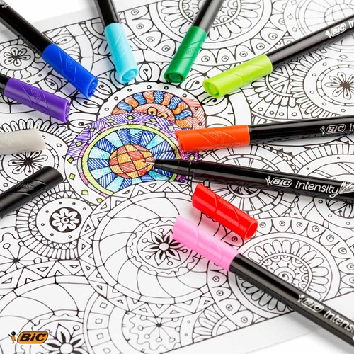 BIC Feutres fins pastel set - 12 couleurs - Intensity stylos créatifs-2