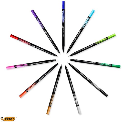 BIC Feutres fins pastel set - 12 couleurs - Intensity stylos créatifs-3
