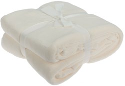 Couverture polaire extra grande blanche - plaid doux 180x230cm polyester