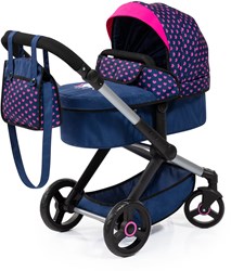 Bayer Chic 2000 landau poupée XEO bleu - poignée réglable & sac assorti