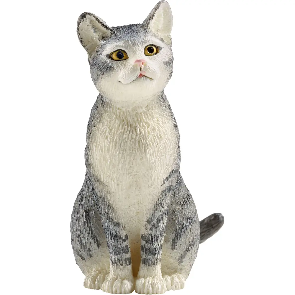 Schleich Ferme - Chat assis 13771 Figurine de jeu Gris