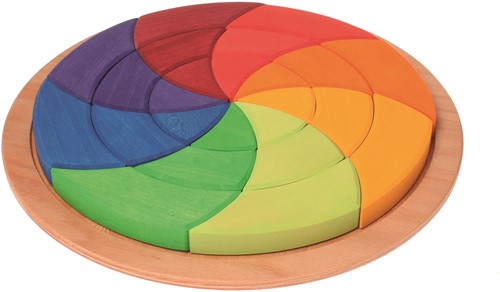 Grimm's Cercle de puzzle en bois coloré grand format