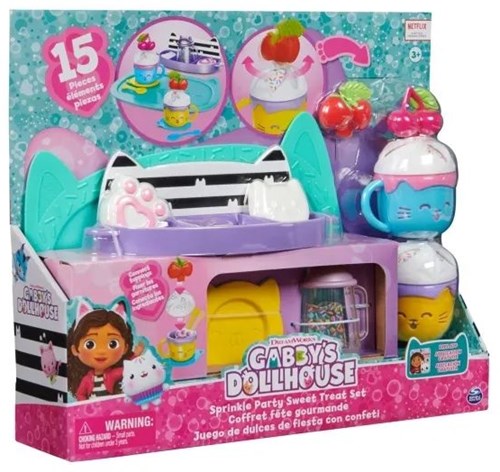 van der Meulen Gabby's Dollhouse set de vaisselle jouet fête des paillettes