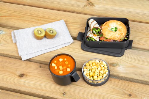 Brabantia set déjeuner boîte à lunch et mug à soupe Dark Grey plastique 2 pièces-2
