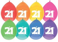 Haza ballons anniversaire 21 ans - lot de 6 décorations de fête
