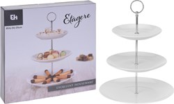 Koopman présentoir porcelaine 3 niveaux blanc plateau de service