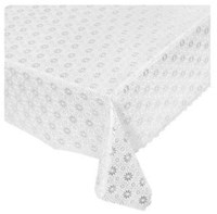 Via Chasse nappe argent blanc dentelle vinyle imperméable décorative