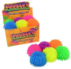 Balle fluffy jouet colorée plastique à presser et lancer