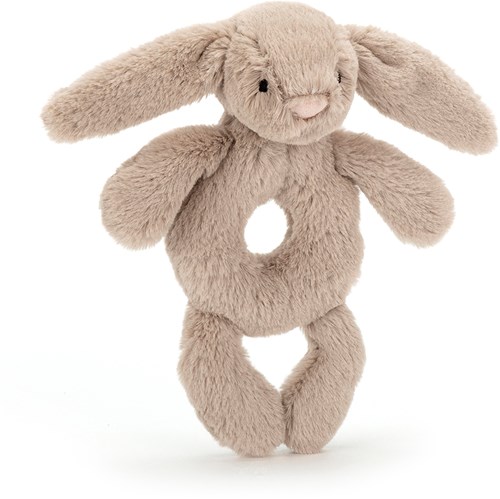 Jellycat peluche hochet Bashful Beige Bunny pour bébés