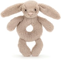 Jellycat peluche hochet Bashful Beige Bunny pour bébés-2