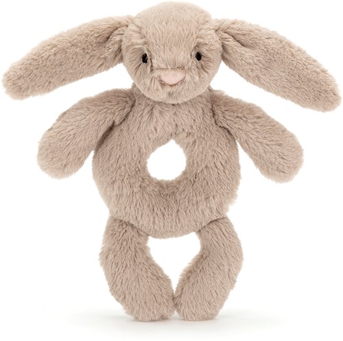 Jellycat peluche hochet Bashful Beige Bunny pour bébés-2