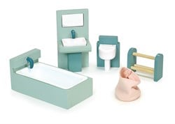 Mentari salle de bain en bois pour maison de poupée, jouet pour enfants