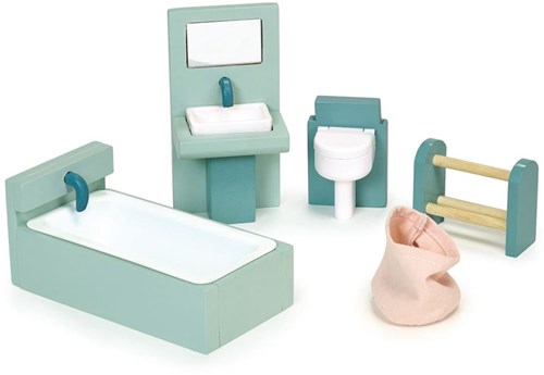 Mentari salle de bain en bois pour maison de poupée, jouet pour enfants