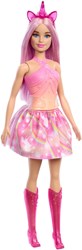Poupée fantaisie licorne Barbie avec cheveux roses et accessoires