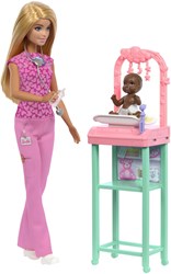 Poupée Barbie docteur pour bébé - poupée mannequin avec bébé et accessoires - jouet
