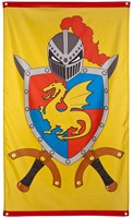 Boland drapeau chevalier - grande bannière fête chevaliers & dragons - décoration carnaval