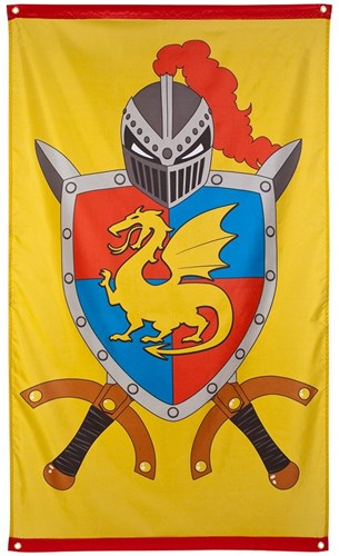 Boland drapeau chevalier - grande bannière fête chevaliers & dragons - décoration carnaval