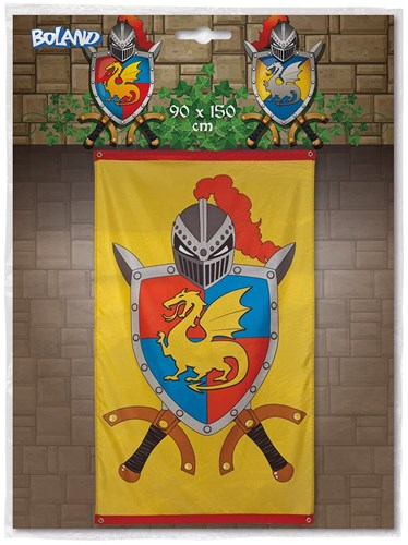 Boland drapeau chevalier - grande bannière fête chevaliers & dragons - décoration carnaval-3
