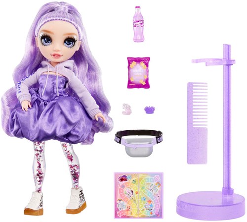 Poupée de mode Sparkle & Shine Rainbow High - Viola poupée violette pailletée 28 cm-2