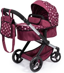 Bayer Chic 2000 landau pour poupée Xeo bordeaux rose réglable avec sac