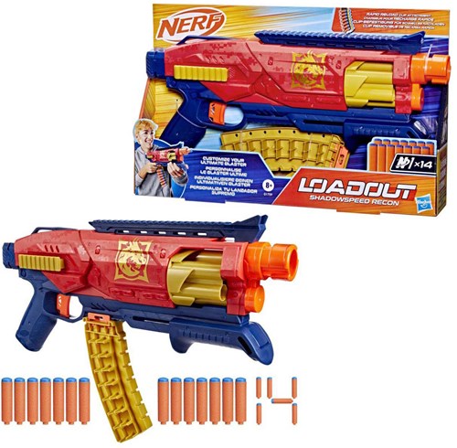 Hasbro NERF pistolet à fléchettes Loadout Shadowspeed Recon avec 14 fléchettes-3