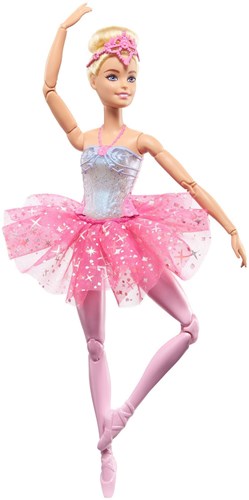 Poupée ballerine Barbie avec lumières - Dreamtopia robe rose-2