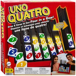 Mattel UNO Quatro - Jeu familial quatre à la suite - Jeu de stratégie