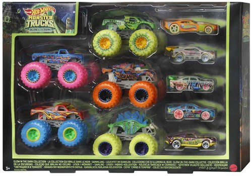 Hot Wheels Monster Trucks voitures jouets glow in the dark 10-pack